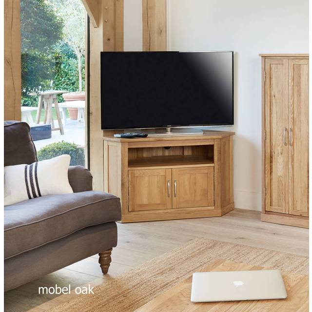 Baumhaus Mobel 2 Door Oak Corner TV Cabinet - Brown