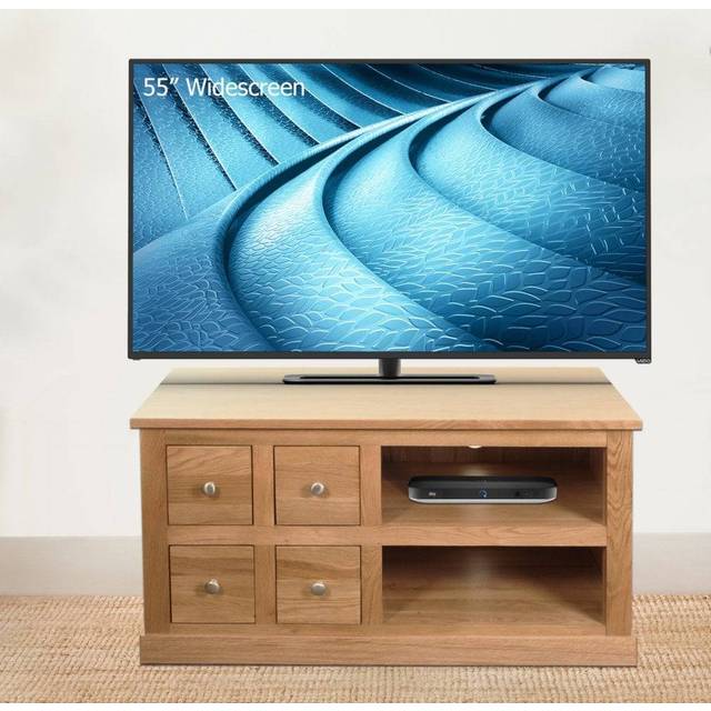 Baumhaus Mobel Oak Four Drawer Television Cabinet, Brown