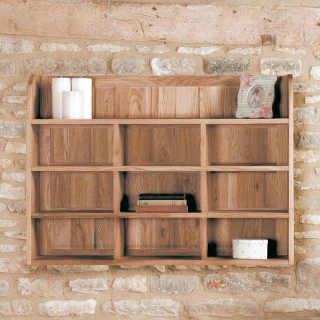 Baumhaus Mobel Oak Reversible Wall Rack, Brown