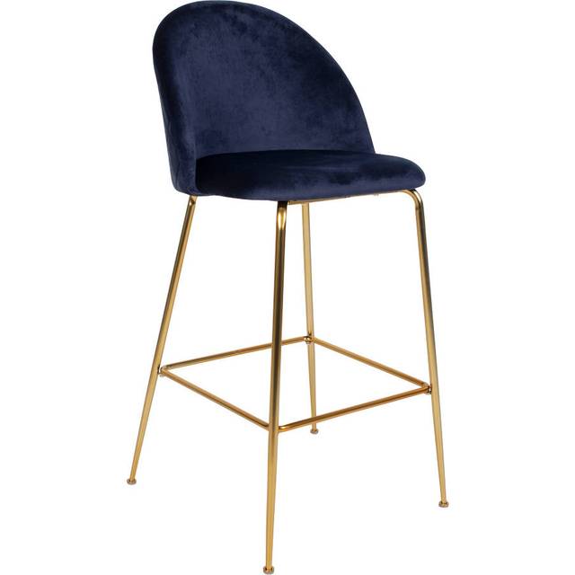 Laust barstol velour, grå, mässing.