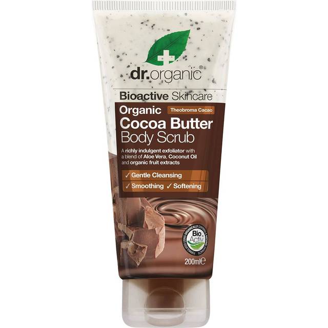 Dr. organic bioactive organic theobroma cocoa butter body scrub exfoliant 200ml