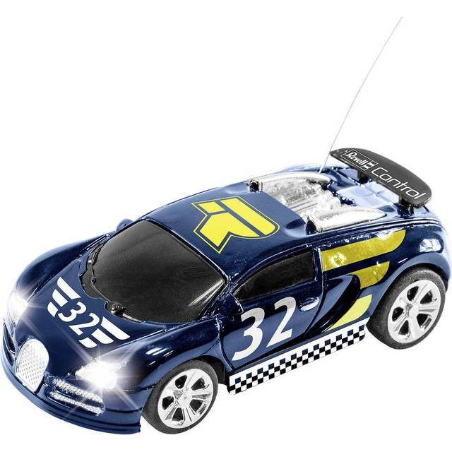 Revell Control 23561 Mini RC racing-bil från dosan med 27 MHz fjärrkontroll inklusive laddningsfunktion, LED-ljus, kort laddningstid, lång körtid liten fjärrstyrd bil, sportbil
