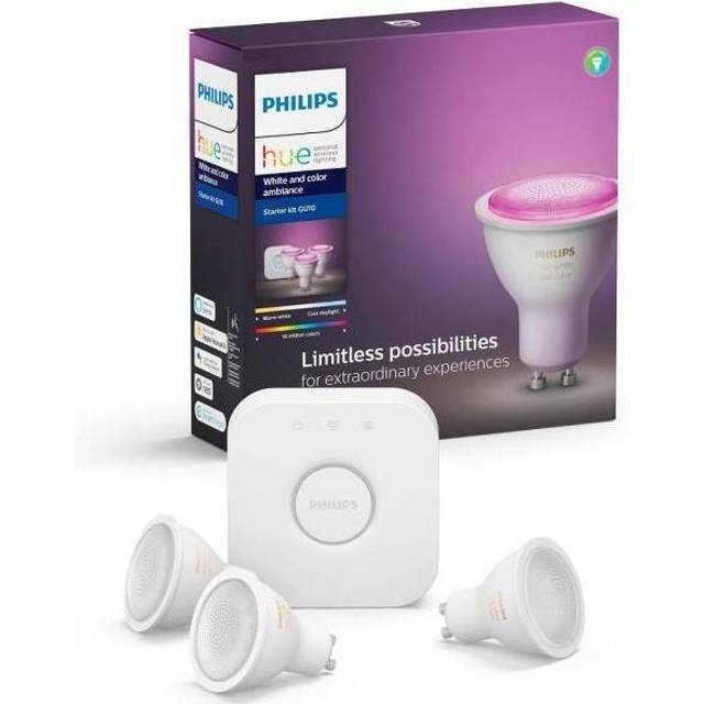Philips Hue Color Ambiance GU10 Startpaket Smarta LED-lampor 3-pack