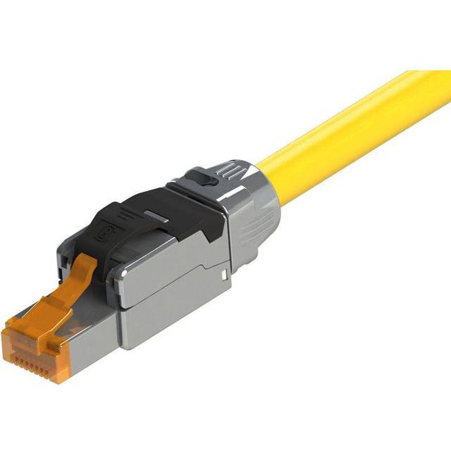 Roline 21.15.1851 RJ45 Nätverkkabel, Patchkabel CAT 8.1 S/FTP 1.00 m Gul dubbelt skärmad, Halogenfri, Flamskyddsmedel 1 st