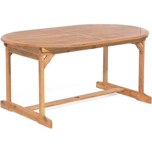 Extending Garden Dining Table MAUI 160/220 cm 100 cm Acacia Wood Light Brown