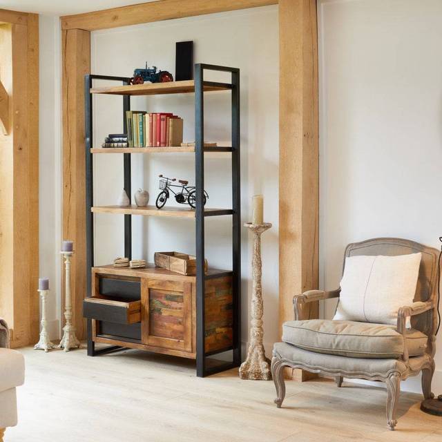 Baumhaus Urban Chic Large Bookcase With Storage, Multi