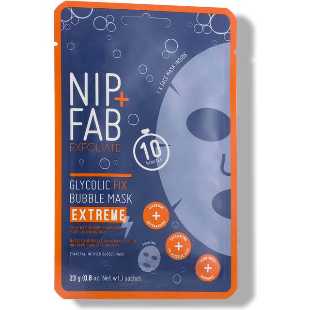 Nip+Fab Glycolic Acid Fix Extreme | Blowjob Mask | 2% Glykolsyra | Hyaluronsyra | Kol | Peeling Mask | 23 G