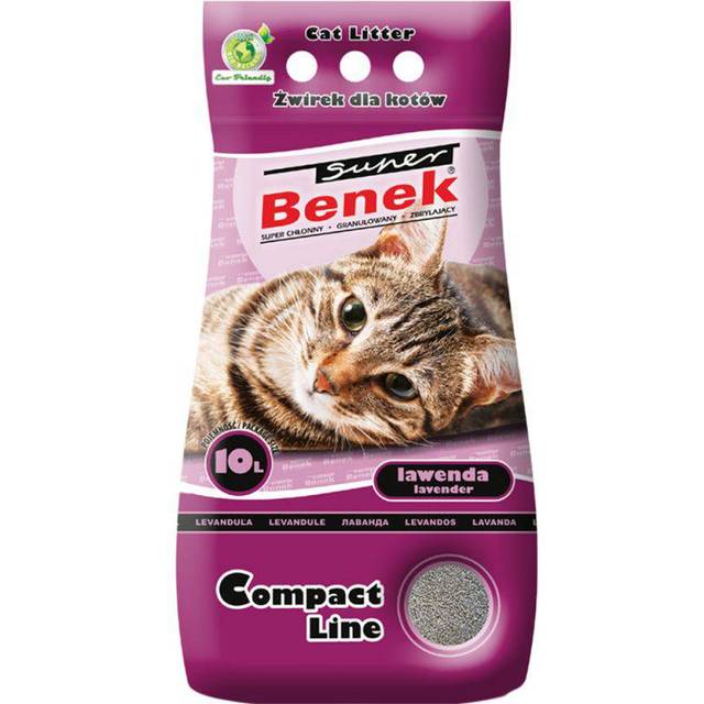 Super Benek Bentonitlera ultraklumpande lavendel kattsand 10 liter
