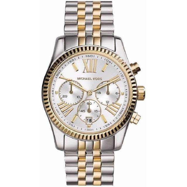Michael Kors Mk5955 Two-Tone Stainless Steel Quartz Chronograph Ladies Watch | Wowcher - Silver