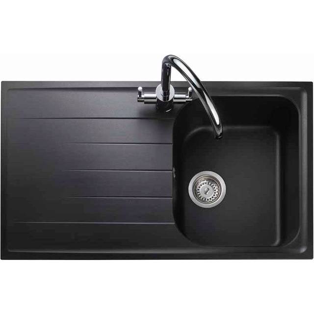Rangemaster Amethyst Compact 1.0 Bowl Granite Ash Black Kitchen Sink &
