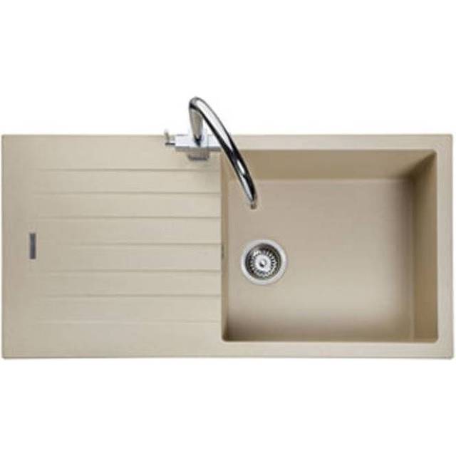 Rangemaster Andesite 1.0 Bowl Stone Beige Granite Kitchen Sink &amp; W