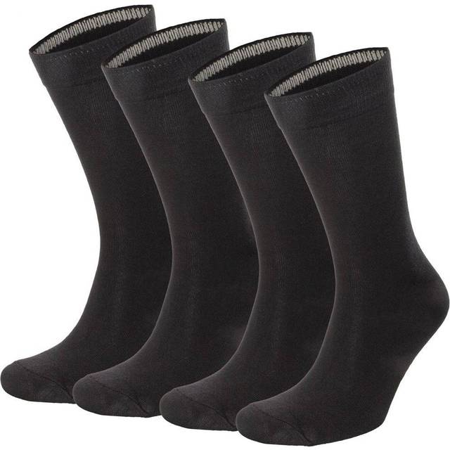 TOPECO Socks 4P, Cotton |Svart |41-45