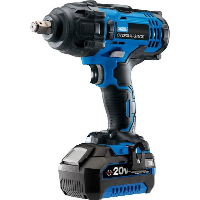 "Draper Storm Force&#174; 20V Mid-Torque Impact Wrench, 1/2"""" Sq. Dr., 400Nm, 1 x 4.0Ah Battery, 1 x Charger"