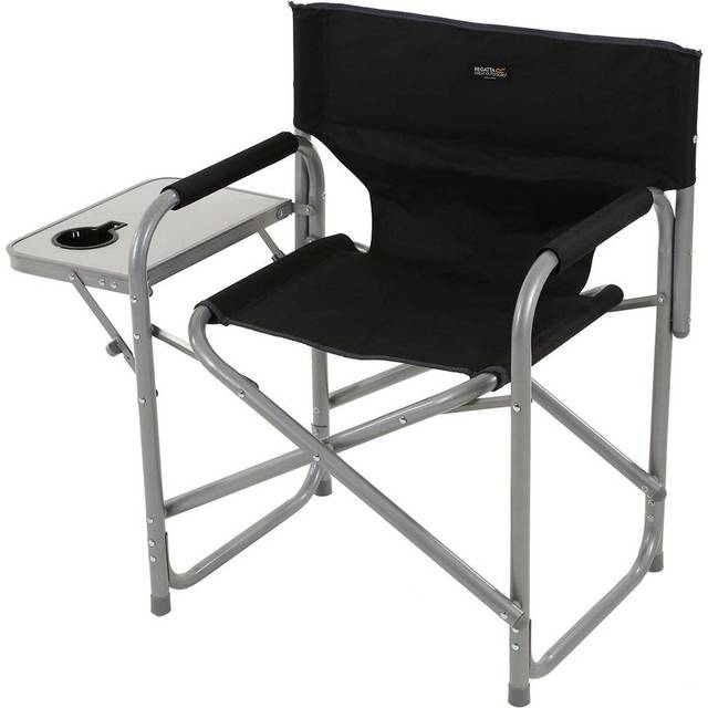 Regatta Sedile Director's Chair With Side Table Black Seal Grey, Size: One Size