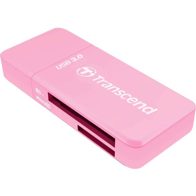 Transcend USB 3.1 Type-A 2-in-1 Card Reader for SDHC, SDXC, SD, microSDHC, microSDXC, microSD & UHS-I Card (TS-RDF5R) Pink