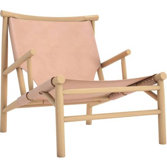 NORR11 Samurai loungechair leather seat oak Natural