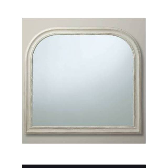 John Lewis Distressed Overmantle Mirror, Cream