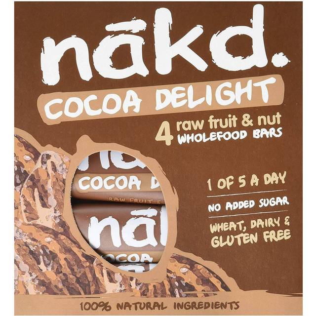 Nakd Cocoa Delight Natural Fruit & Nut Bars - Vegan - Healthy Snack - Gluten Free - 35g x 48 bars