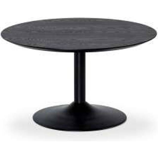 Soffbord runt 80 cm betonglaminat, svart trumpetfot