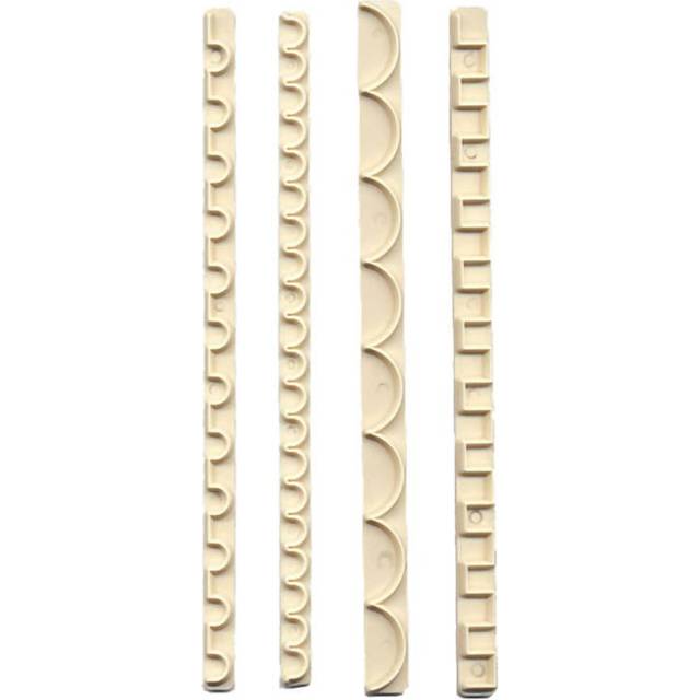 Straight Frill Icing Cutter 9-12 Set Of 4 - Yellow/Brown/Red