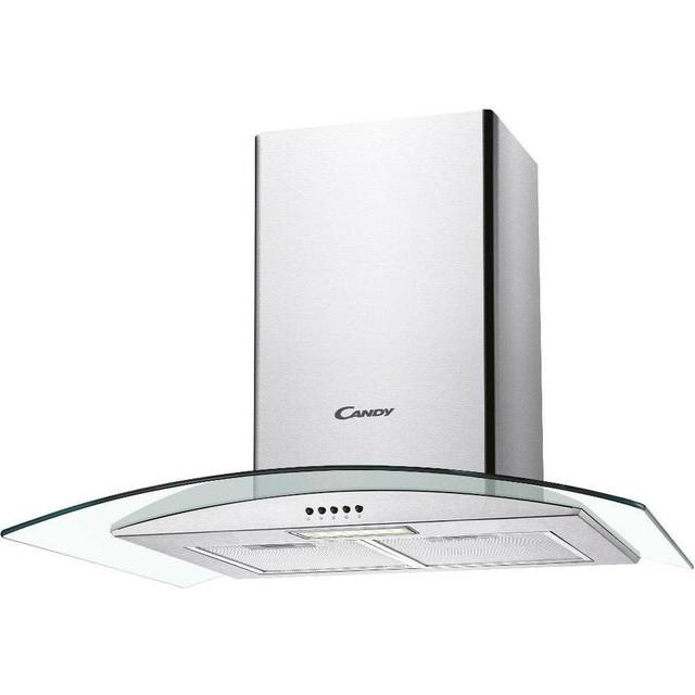 Candy CGM70NX 70cm Curved Glass Chimney Hood in Stainless Steel