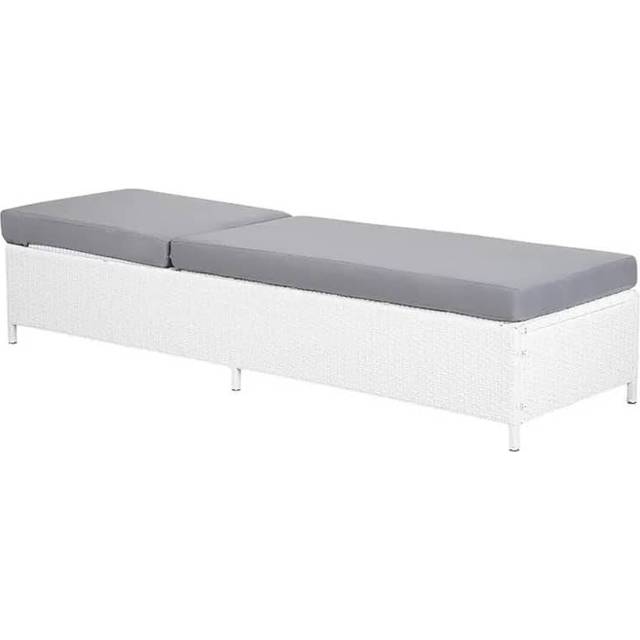 Rattan Reclining Sun Lounger White TURIN II