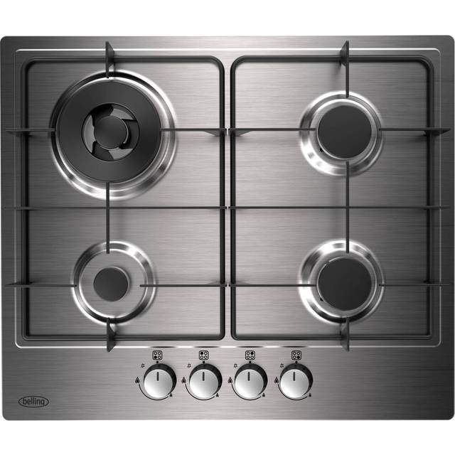Belling 58cm 4 Burner Gas Hob - Stainless Steel - Stainless steel
