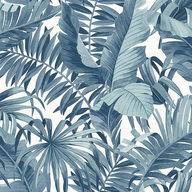Tropical Wallpaper Leaf Palm Tree Blue White a Street Prints Paste The Wall