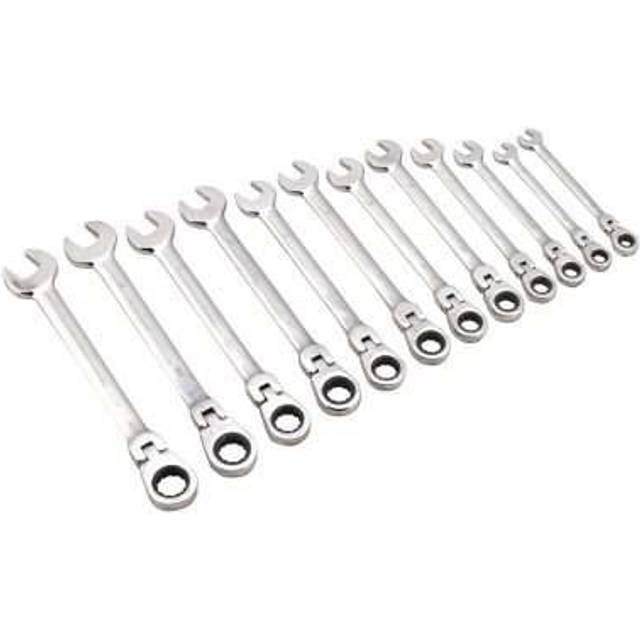 Sealey Siegen S0635 12pc Flexible Head Ratchet Combination Spanner Set - Metric