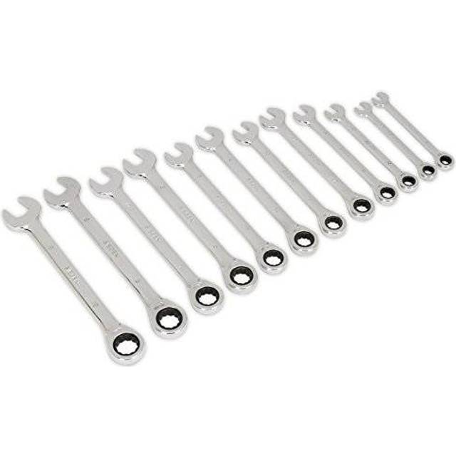 Sealey Siegen S0634 12pc Ratchet Combination Spanner Set - Metric