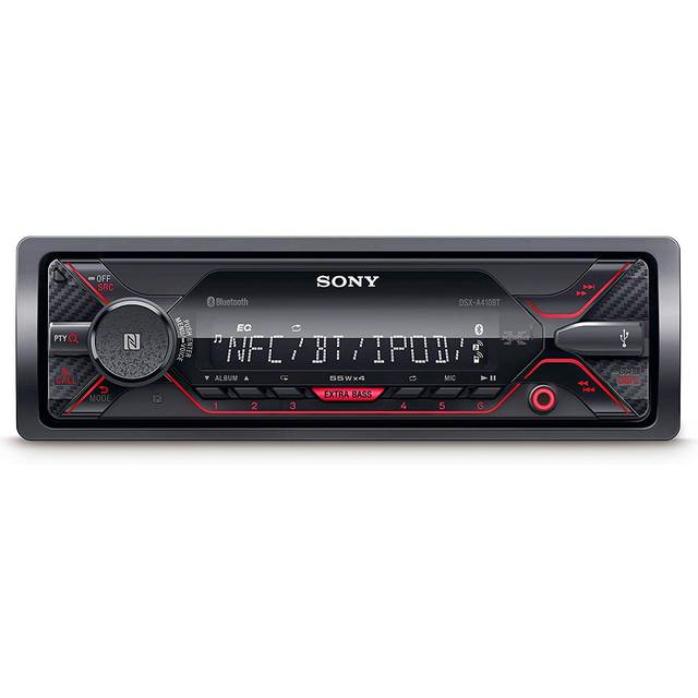 Sony DSX-A410BT MP3 Bilradio, 4 x 55 W, Röd/Svart