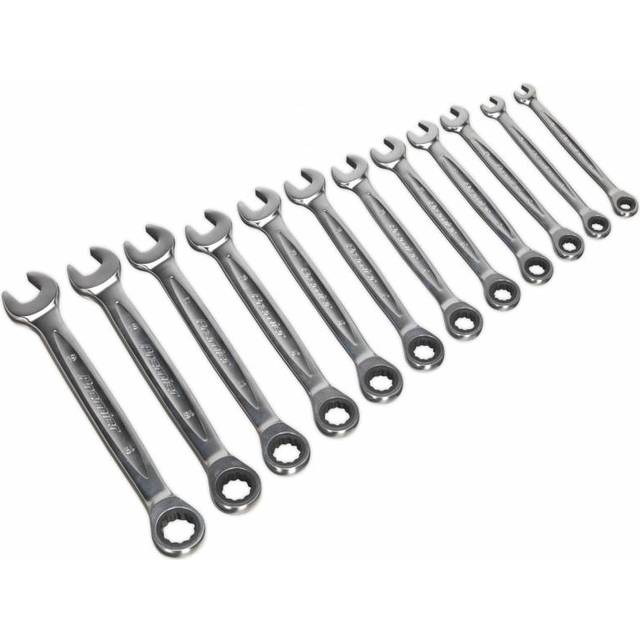 Sealey AK63922 Ratchet Combination Spanner Set 12pc - Metric