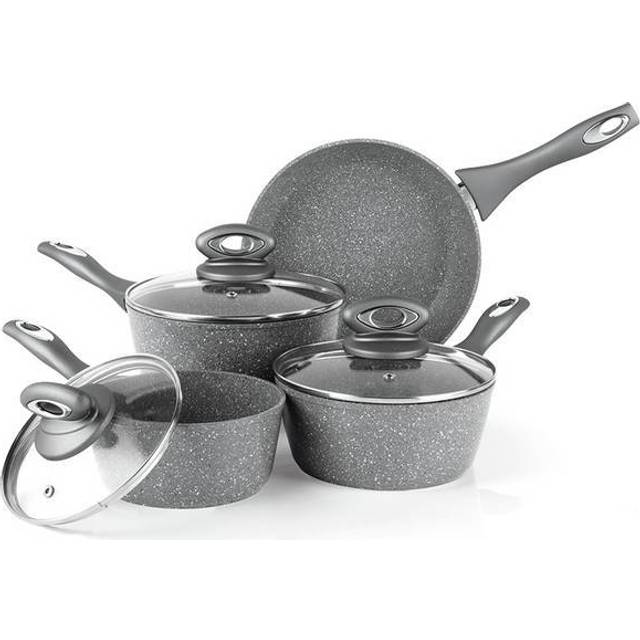 Salter Marblestone 4-Piece Pan Set - Grey