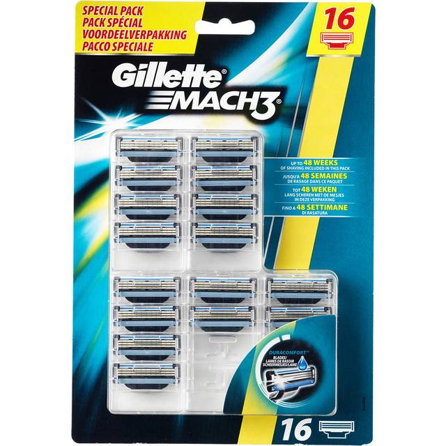 Gillette Mach3 rakblad för män, 16 st., med Stronger-Than-Steel-blad