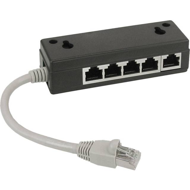 InLine 69935 ISDN distributör, 5x RJ45-uttag, 15 cm kabel, med ändmotstånd