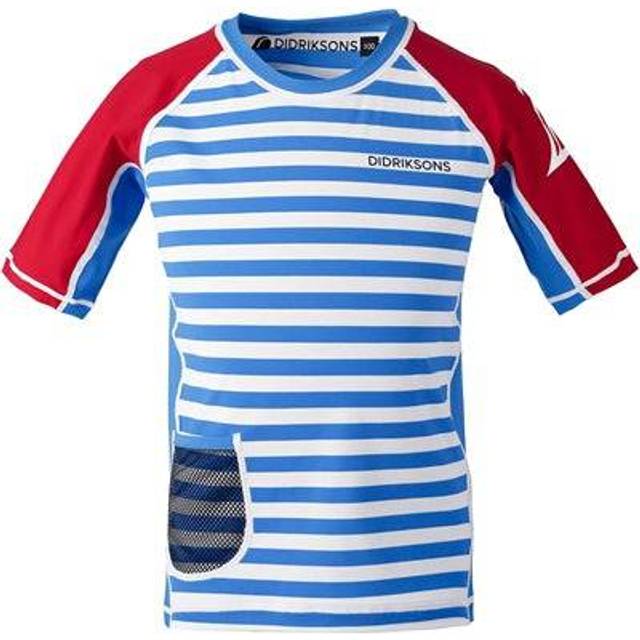 Didriksons Kids' Surf SS UV Top Malibu Blue Simple Stripe, 80