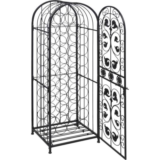 vidaXL Wine Rack for 45 Bottles Metal - Black