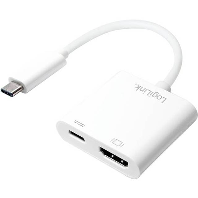 LogiLink USB-C till HDMI laddningsadapter vit HDMI Singleport Vit