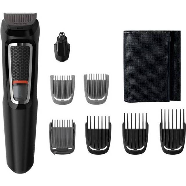 Philips Multigroom series 3000 8-i-1 Grooming kit för ansikte och hår - 8 verktyg för både ansikte och hår - Självslipande stålblad - Upp till 60 minuters driftstid - Sköljbara tillbehör - MG3730/15