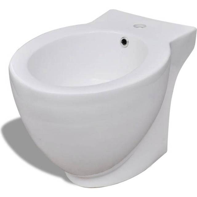 vidaXL Round Bidet Stand White High-quality Ceramic