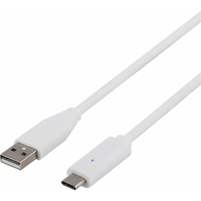 USB 2.0 kabel, Typ C - Typ A ha, 1,5m, vit