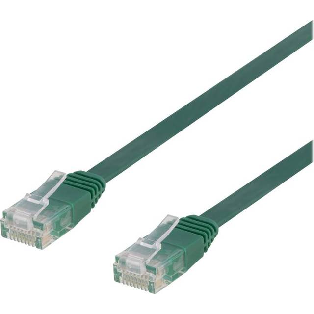 DELTACO U/UTP Cat6 patchkabel,flat,guldpläterade kontakter,5m,svart (TP-65S-FL)