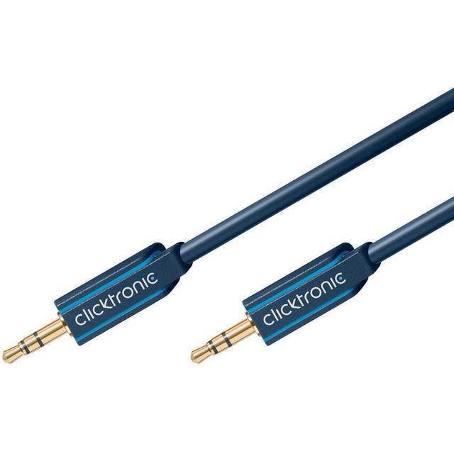 ClickTronic 3,5 mm AUX-kabel, stereo Premiumkabel | 1x 3,5 mm jackplugg 1x 3,5 mm jackplugg | 1,0 m | OFC innerledare