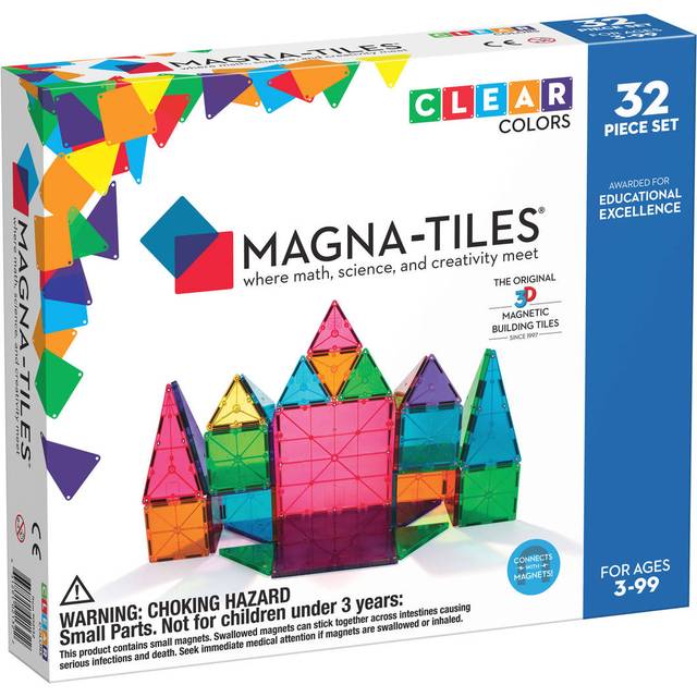マグナタイルズ 200ピース Magna-Tiles CLEAR COLORS MAGNA-TILES Classic Clear Colors 100-Piece Set – Petit Bazaar