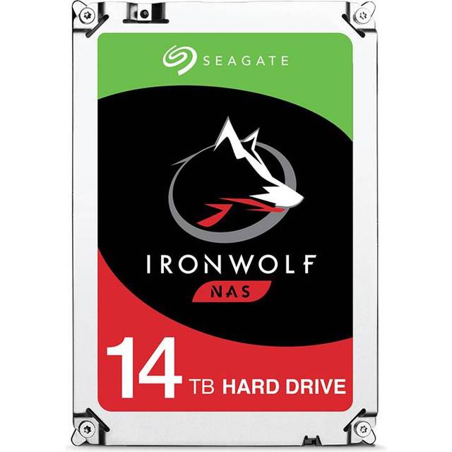 Seagate IronWolf, 14TB, Intern Hårsddisk, NAS, CMR, 3,5", SATA, 6GB/s, 5900 RPM, 64 MB cache, NAS RAID, 3 års Rescue Services (ST14000VN0008)