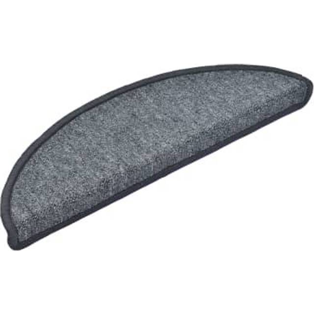 vidaXL Carpet Stair Treads 15 pcs Dark Grey 56x17x3 cm