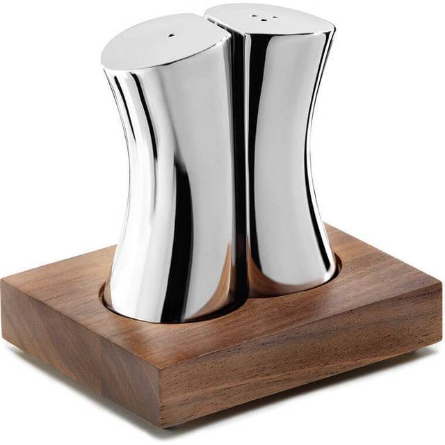 Robert Welch Drift Salt & Pepper Shakers with Walnut Base