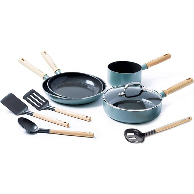 Greenpan mayflower healthy ceramic non-stick 9-pc cookware pfas-free, induction,