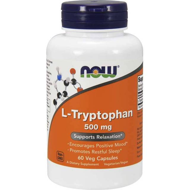 NOW Foods  L-Tryptophan  60 Veg Capsules (500 mg per Capsule)