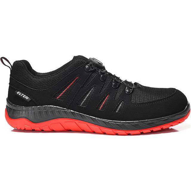 ELTEN Säkerhetsskor MADDOX BOA svart-red Low ESD S3, kvinnor och män, textil, stålhätta, lätt, sportig, svart/röd, storlek: 35